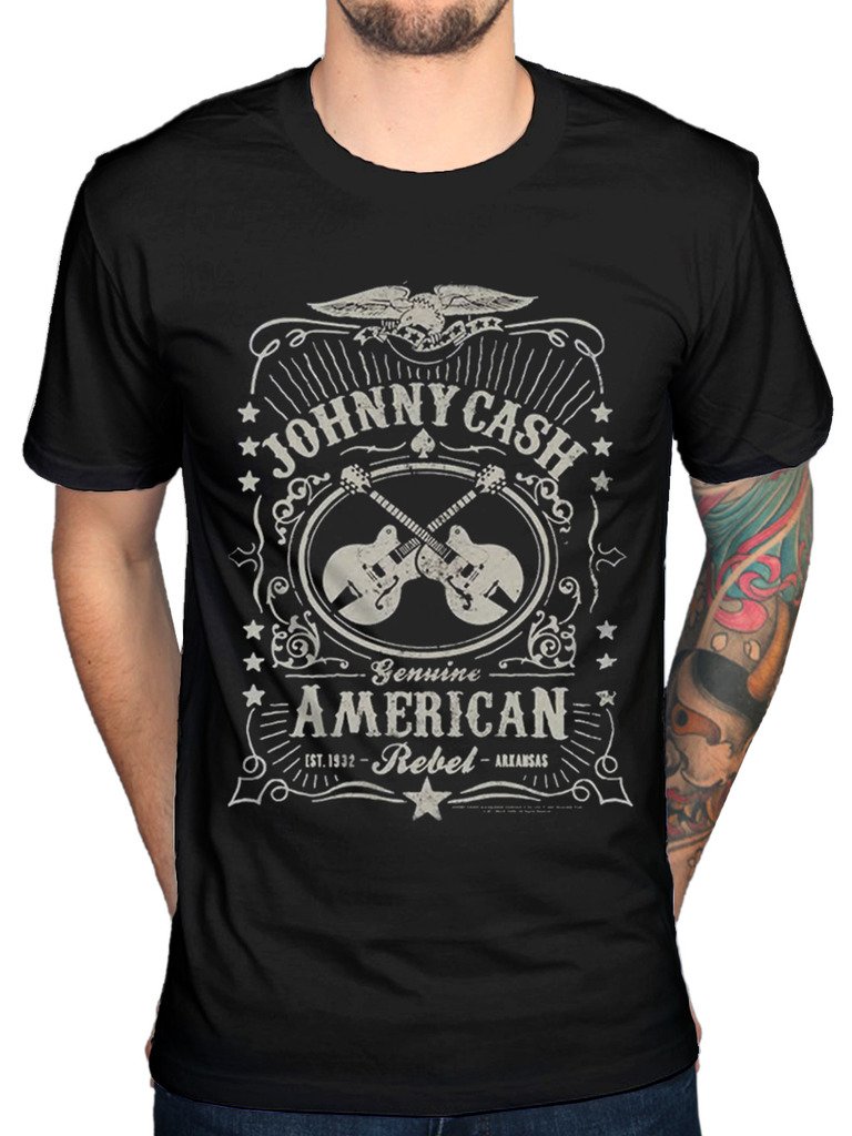 AWDIPOfficial Johnny Cash American Rebel T-Shirt Black