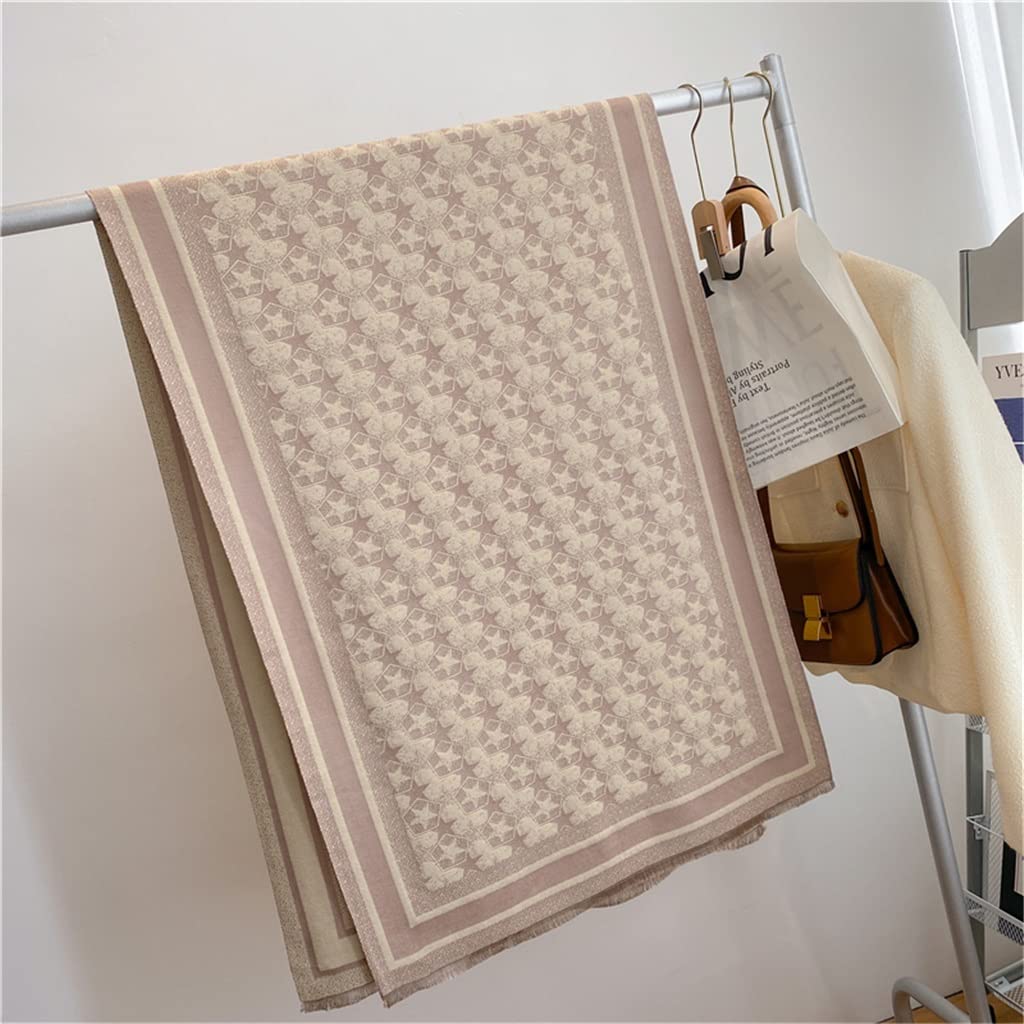 Bufanda Gruesa de imitación de Cachemira para Mujer, Chal cálido, Manta de Invierno, pañuelo para el Cuello con borlas para Mujer (Color 1, 180 x 65 cm)