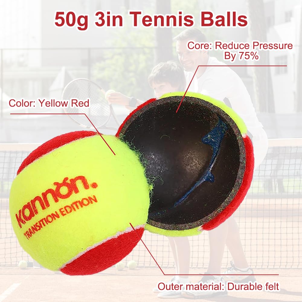 Confezione Da 9 Palline Da Tennis Stage 3 Per Bambini E Principianti – Morbide, Leggere (58g) E Con Rimbalzo Ridotto Del 75% – Ideali Per Cani - 2