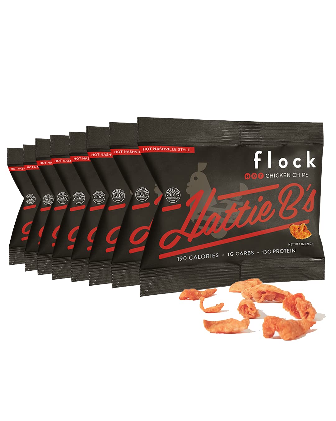 Buy Flock Keto Chicken Skin Chips Hattie Bs Nashville Hot Flavor