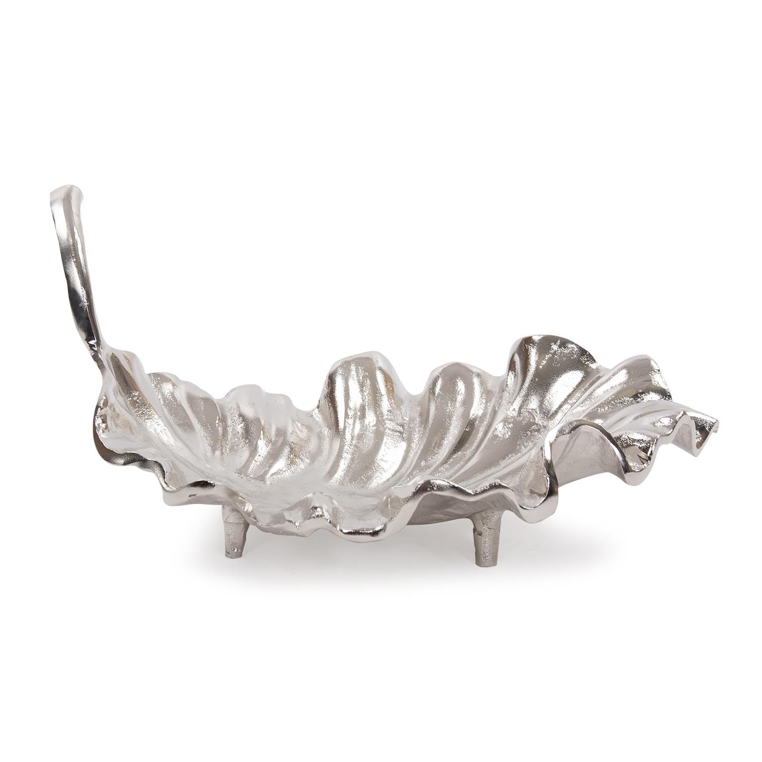 Howard Elliott Collections Calathea Leaf Polished Silver Sculpture- Large