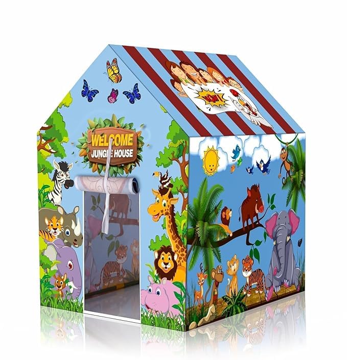 Image of Shree Incorporation Play House for Kids Jumbo Size Extremely Light Weight, Waterproof Kids Play Tent House for Girls Boys | Water Repellent Big Size (Jungle Style Theme Y)