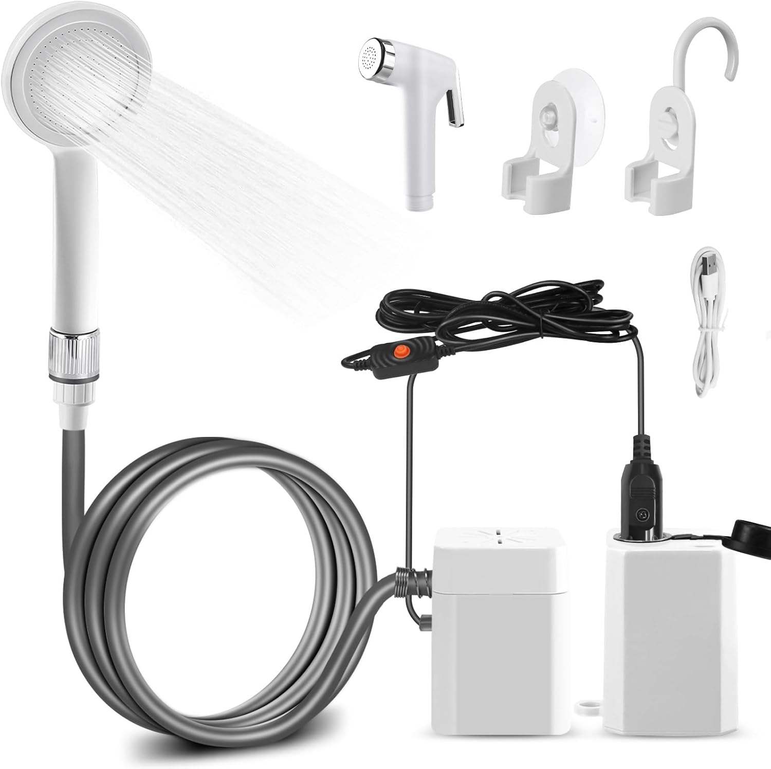 AUTOPkio Portable Outdoor Shower, Camping Shower Head Pump Kit with