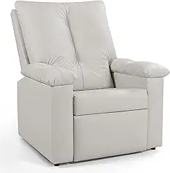 Poltrona Lisboa Reclinável Papai 3 Posições Estética Corino Confort Plus (GELO)