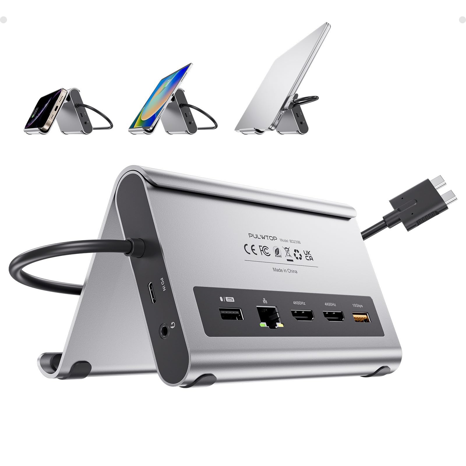 Amazon.co.jp: PULWTOP USB C ドッキングステーション デュアル 4K