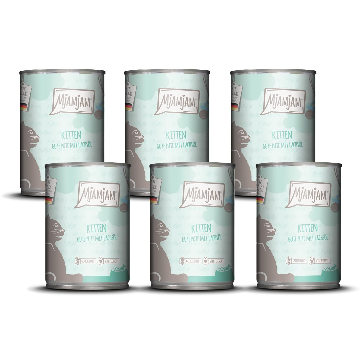 MjAMjAM - Premium wet food for cats - Kitten good turkey with salmon oil, 6 pack (6x400g), grain-free — image 1
