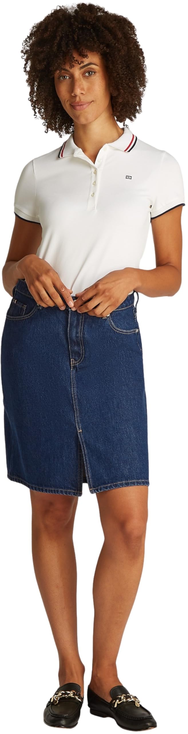 Tommy Hilfiger Damen Jeansrock Straight Ace Knielang
