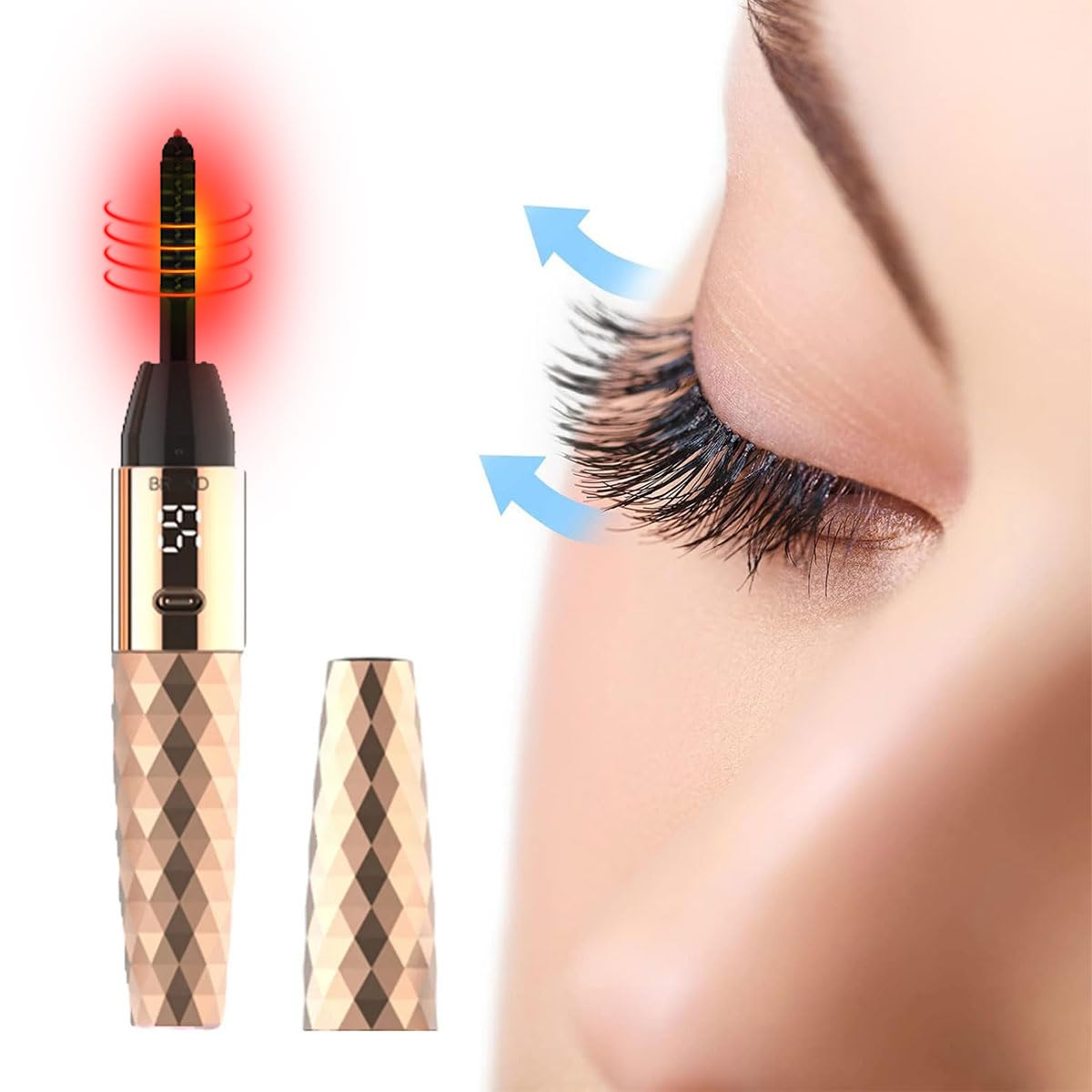 Recourbe Cils Chauffant Facturable Eyelash Curler Comb Recourbe-Cils Électrique Rechargeable Electric Eyelash Curler avec 2 Modes de Portable Électrique Chauffant Cils pour Tous Les Cils