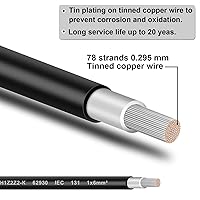 Vista 2 de Cable de panel solar Shirbly - 200 pies de cable de cobre estñado en negro, 10AWG (6mm²), cable de extensión solar PV para automotriz al aire libre