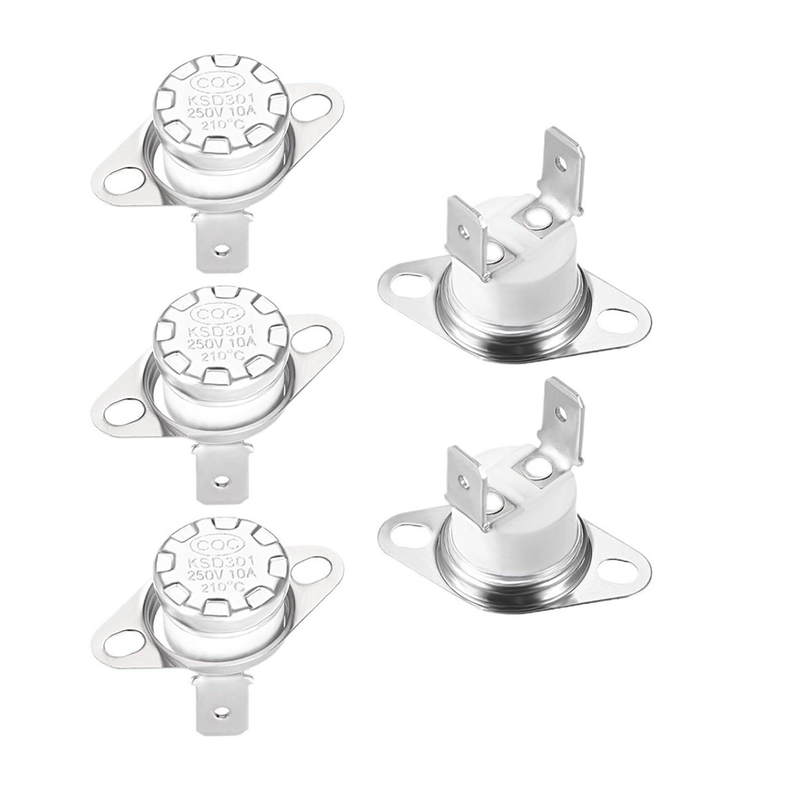 QQTD665BET 5Pcs 250V 10A 130°C-250°C KSD301 Thermostat Switch Normally Closed N.C Adjust Snap Disc Temperature Control for Microwave