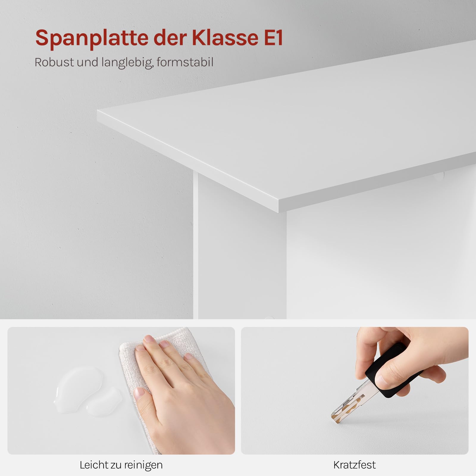 WOLTU Schreibtisch L Form, Eckschreibtisch mit Stauraum, 120x100cm, Bürotisch, Computertisch mit Ablagefächern, PC Tisch, Winkelschreibtisch, Arbeitstisch für Büro Arbeitszimmer, Weiß
