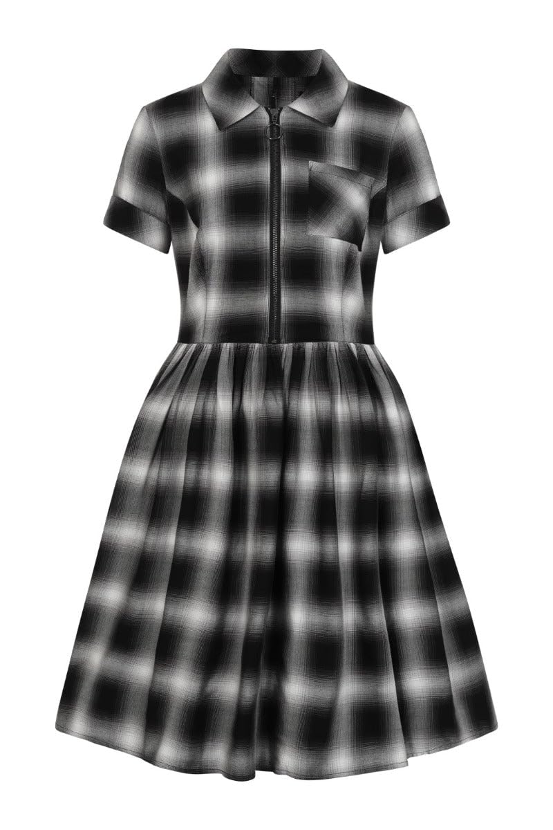 Hell Bunny Avril Mid Dress Grey Multicoloured