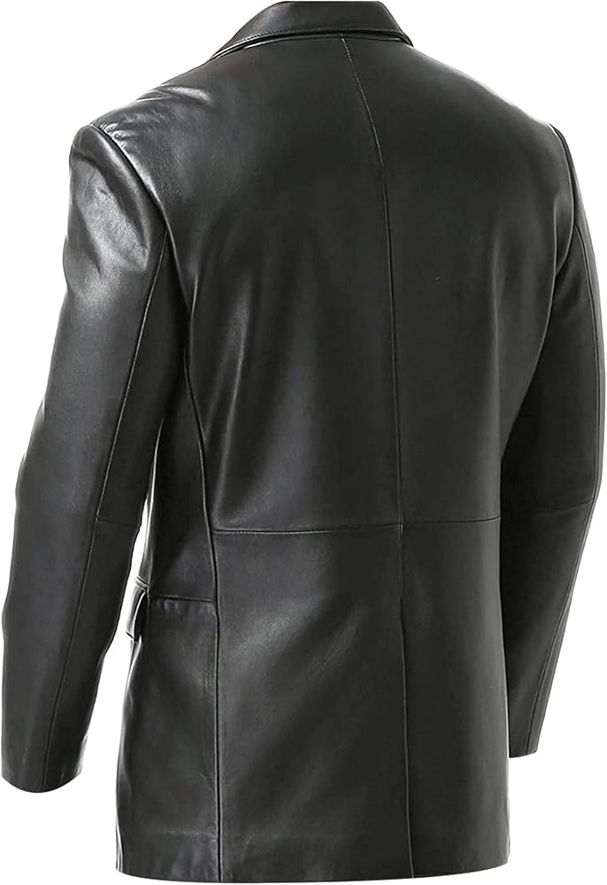 Blazer Uomo In Pelle Di Agnello Morbida, Milano, Vestibilit&agrave; Classica, Made In UK, Varie Taglie