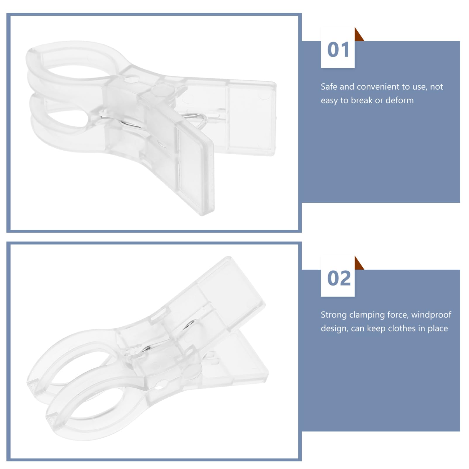 Mikikit 20pièces Clips Anti-Vent pour Serviettes De Plage Fixateurs pour Couettes Et Vêtements Clips pour Séchage Extérieur Et