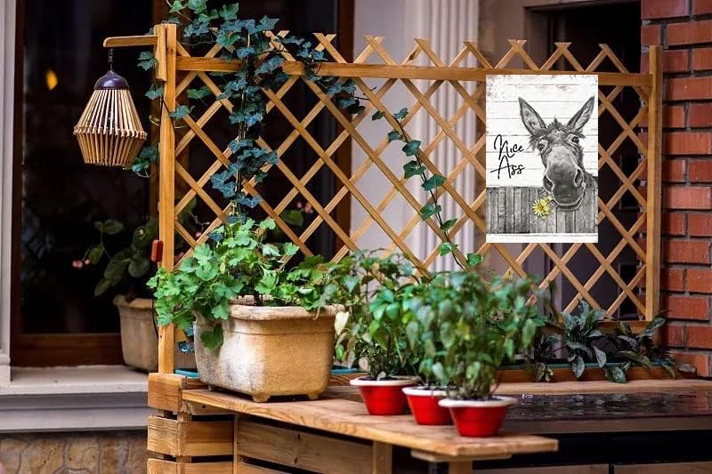 Miniatura 7 de Letrero de metal para pared de baño, diseño de girasol con diseño de burro divertido para baño, decoración de pared de baño, bonito culo, granja,