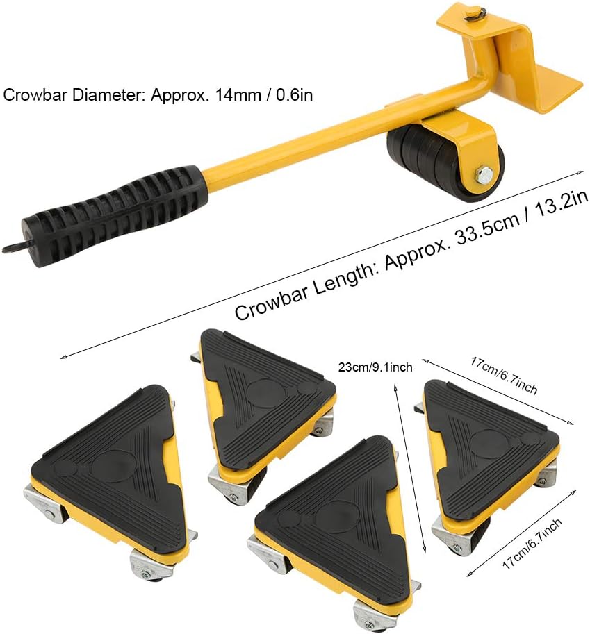 BestAlice 5Pcs Furniture Lifter Tool Furniture Dolly, Furniture Movers Slides Kit, Removable Portable Heavy Furniture Mover Tool Universal Wheel Transport Shifter for Moving Heavy Furniture
