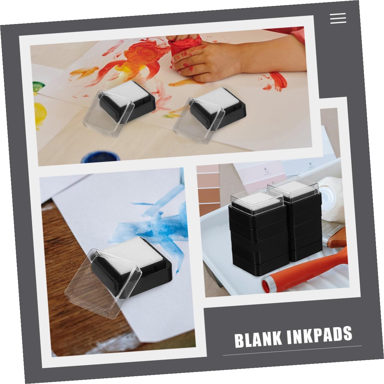 STOBOK Blank Ink Stamp Pad 1.29X1.25 Inch Square DIY Ink Pads with Durable Sponge Material for Scrapbooking Fingerprint Art Card Making and Craft Projects Set of 20