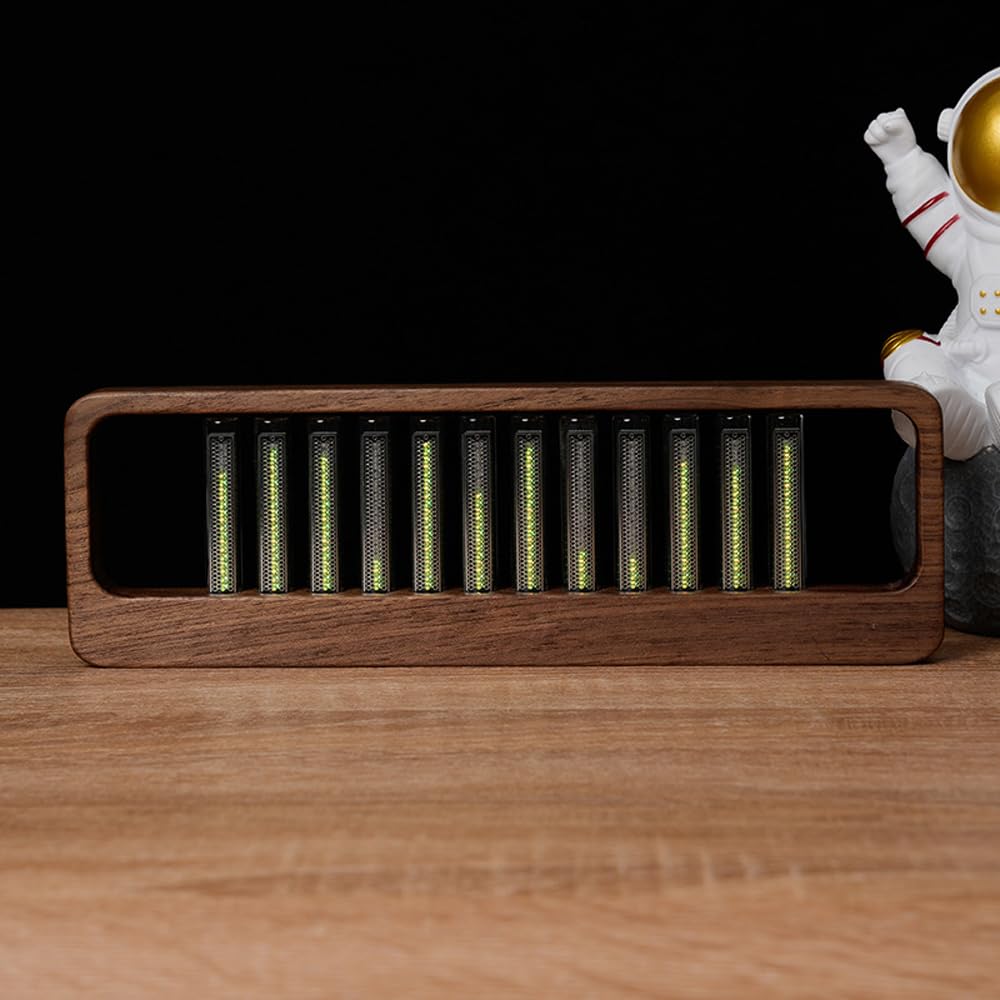RGB Musik Spectrum Analyzer Licht, 12 Nixie-Tube Stil Sound Reactive Audio Visualizer, LED Rhythmus Lampe mit Mikrofon, 7 Modi, Musik Visualisierung für Gaming Zimmer & Home Deko
