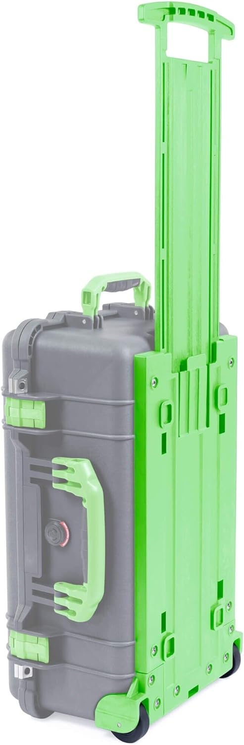 Pelican 1510 Replacement Trolley Set - Backplate, Telescoping Handle, L&R Wheel Assemblies - Lime Green