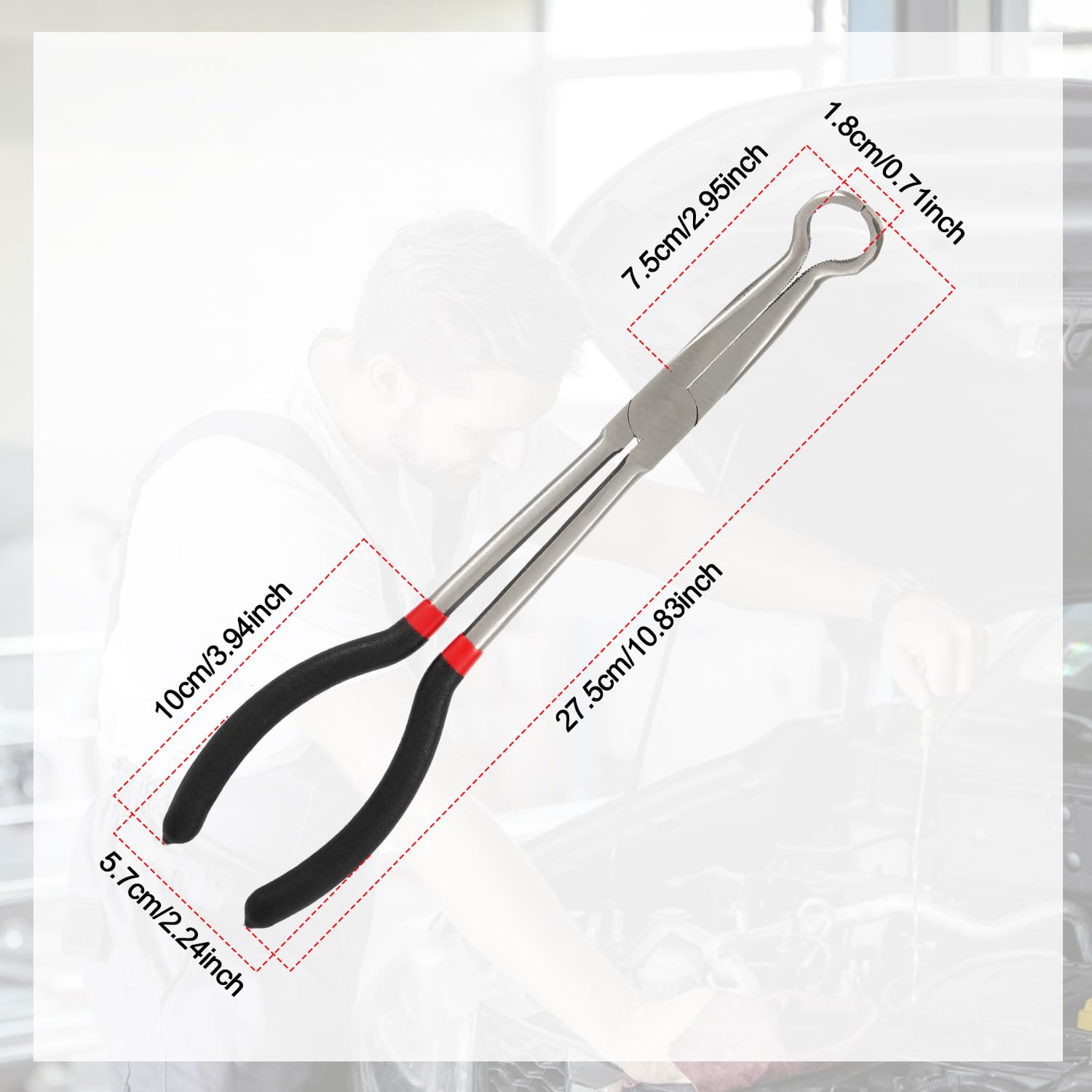 NQEUEPN Long Nose Spark Plug Pliers, Long Reach Pilers Spark Plug Wire Removal Tool Electrical Disconnect Pliers - Image 2