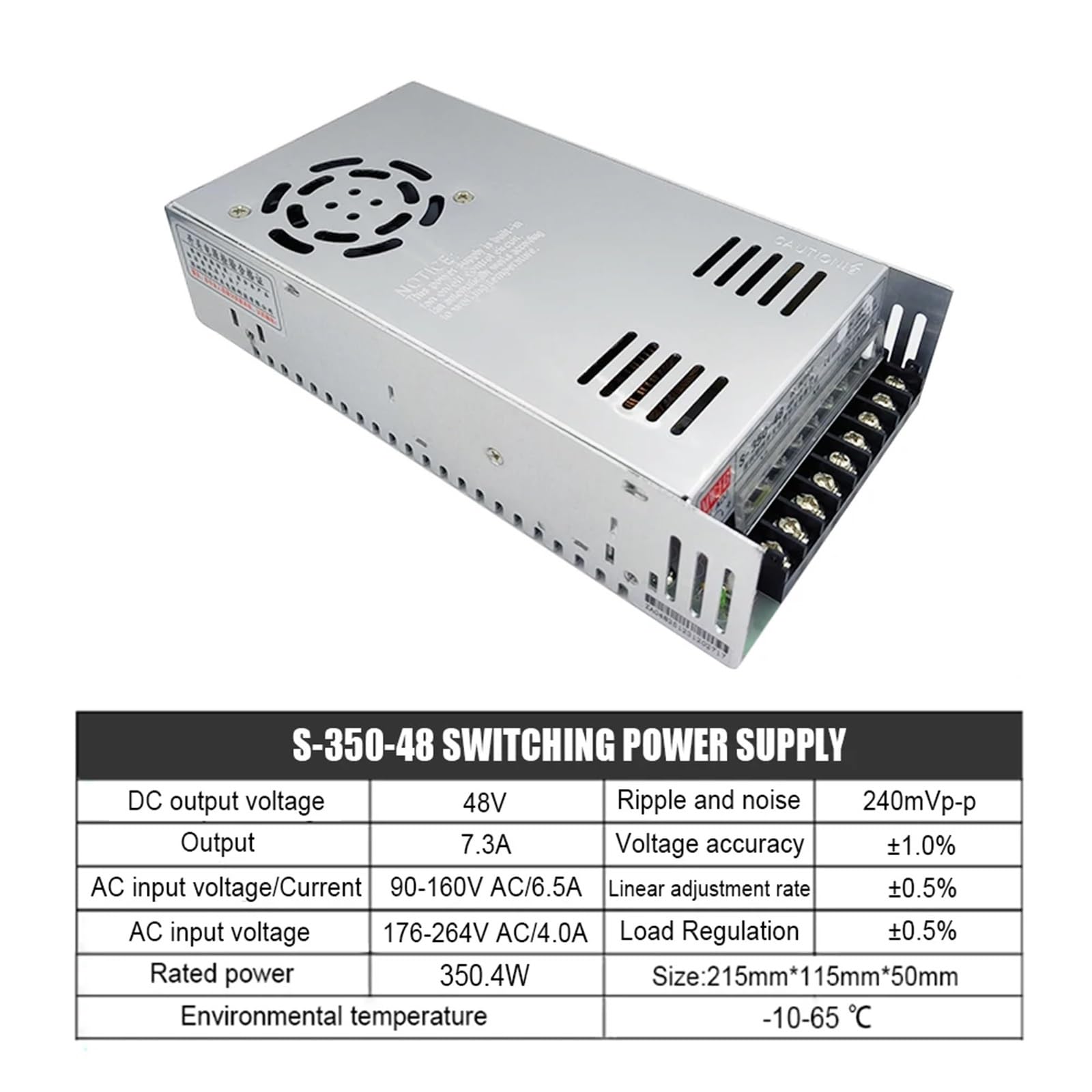 1 x zasilacz impulsowy 5 V 12 V 24 V 36 V 48 V 60 V 250 W 350 W 400 W 500 W zasilacz sieciowy 100-240 V do drukarki 3D silnika (350 W-48 V)