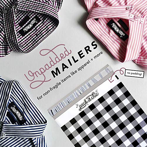 Pack-It-Chic-10X13-100-Pack-Gingham-Plaid-Poly-Mailer-Envelope-Plastic-Custom-Mailing-Shipping-Bags-Self-Seal