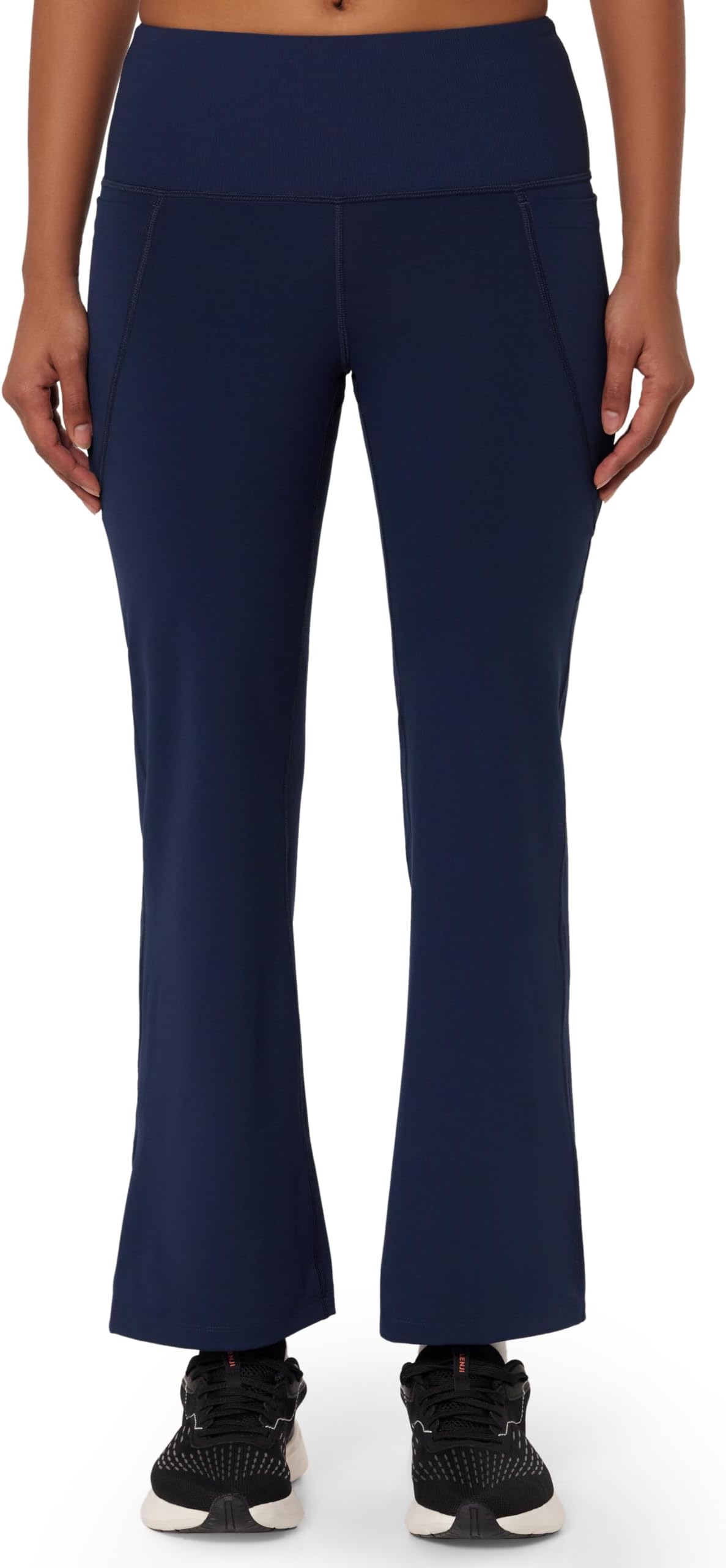 BlissClub Ultimate Flare Pants for Women Upto 5'4 ft | Ribbed Waistband, 4 Pockets | High Waist Trousers and Formal Pants for Office wear