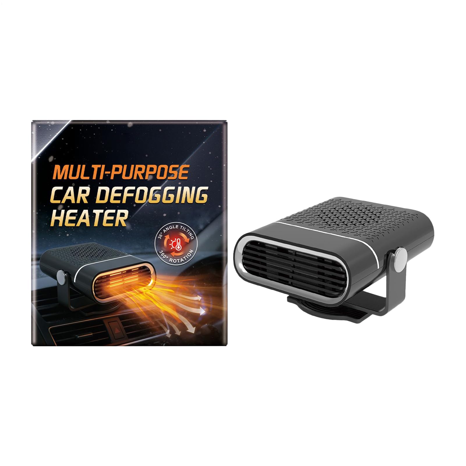 Car Heater - Adjustable 360-degree Defrosting Compact Fan Car Windshield Heaters - for Space Camping Desk Indoor Offices