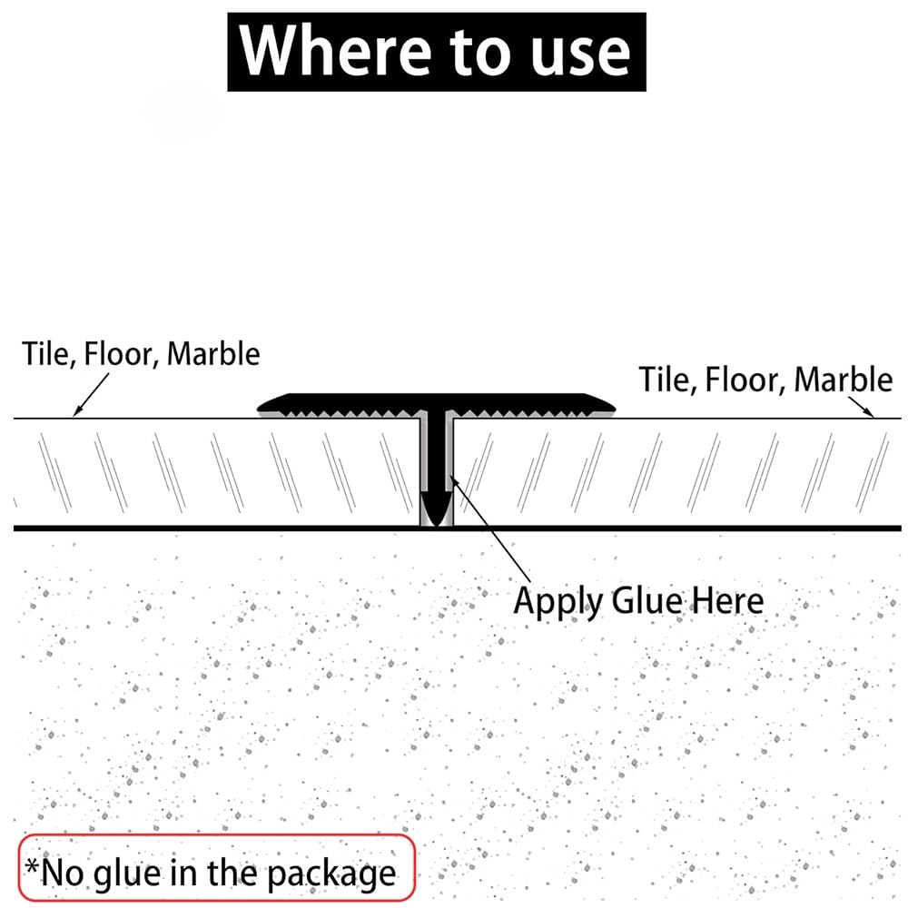 Profilo Di Transizione Alluminio Per Pavimenti - Nero, 90cm X 15mm, Forma A T