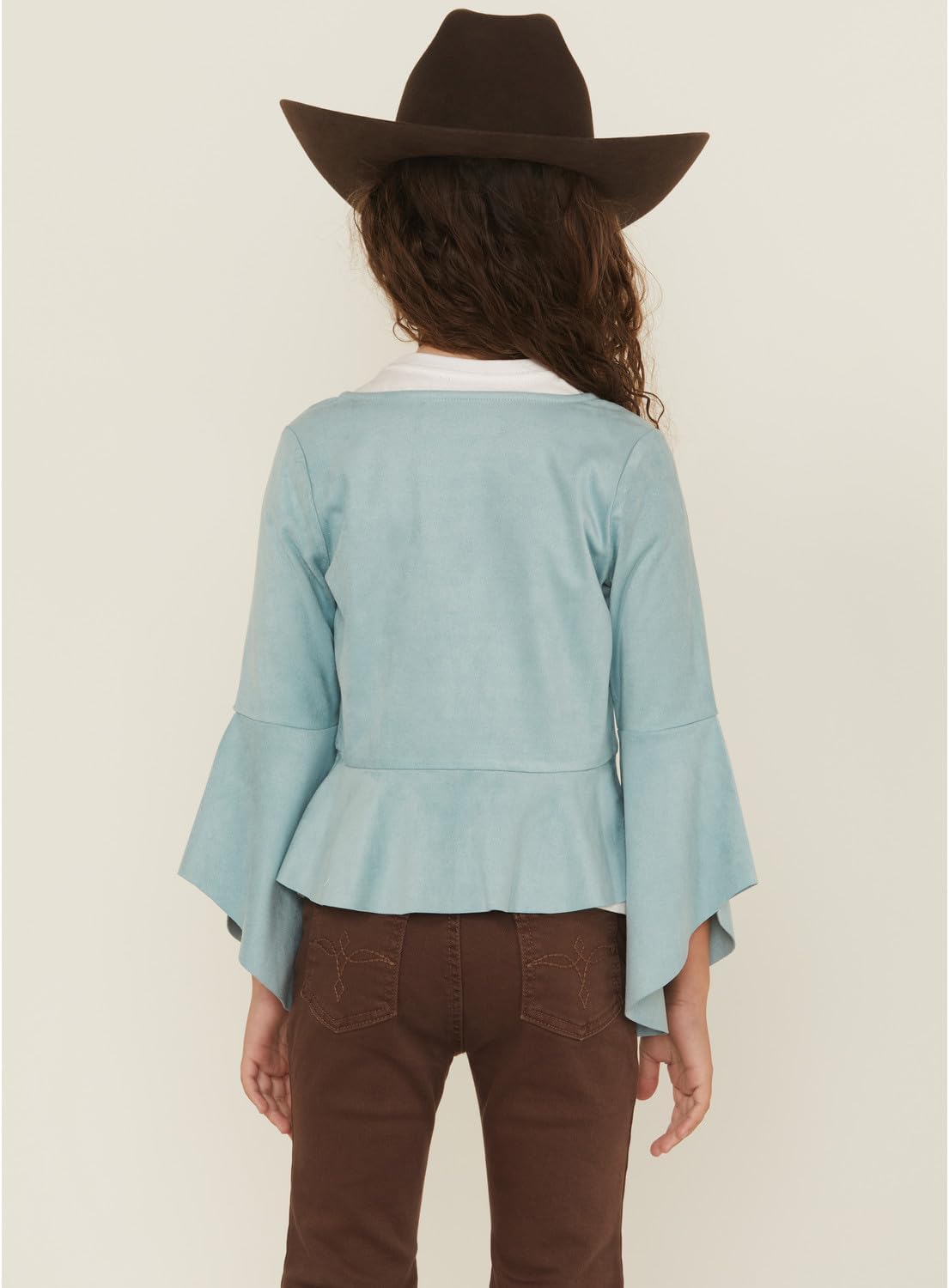Shyanne Girls' Wrap Bolero Faux Suede Tie-Front Top - Sgfa25k91-Aqu
