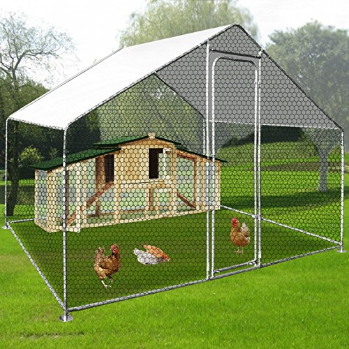 IDMarket – Laufstall, Hühnerstall, 6 m², Drahtgestell, aus verzinktem Stahl, 3 x 2 m – Bild 3