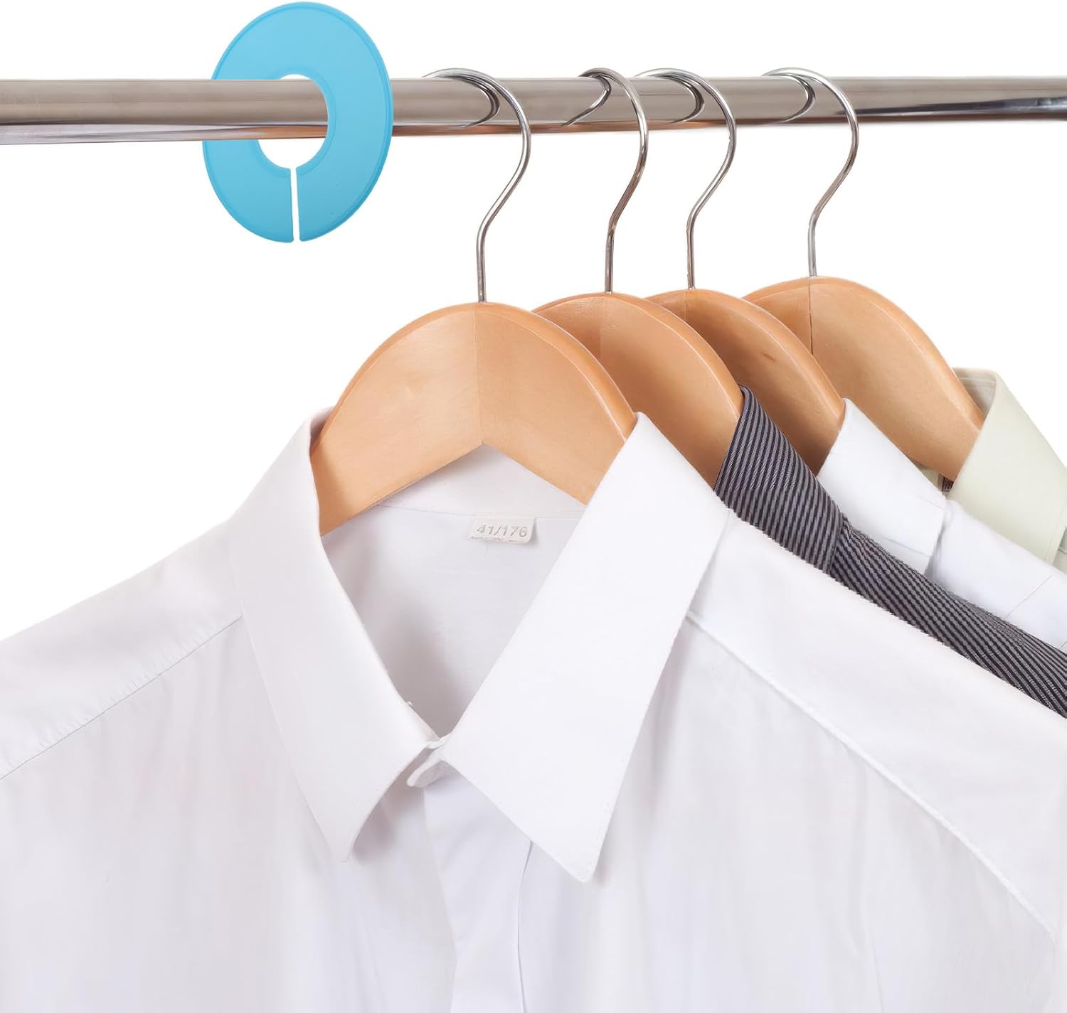 20pcs Clothes Dividers for Closets: Closet Rod Size Dividers - Clothing Rack Round Markers Plastic Clothing Separators for Garment Clothes Sorting