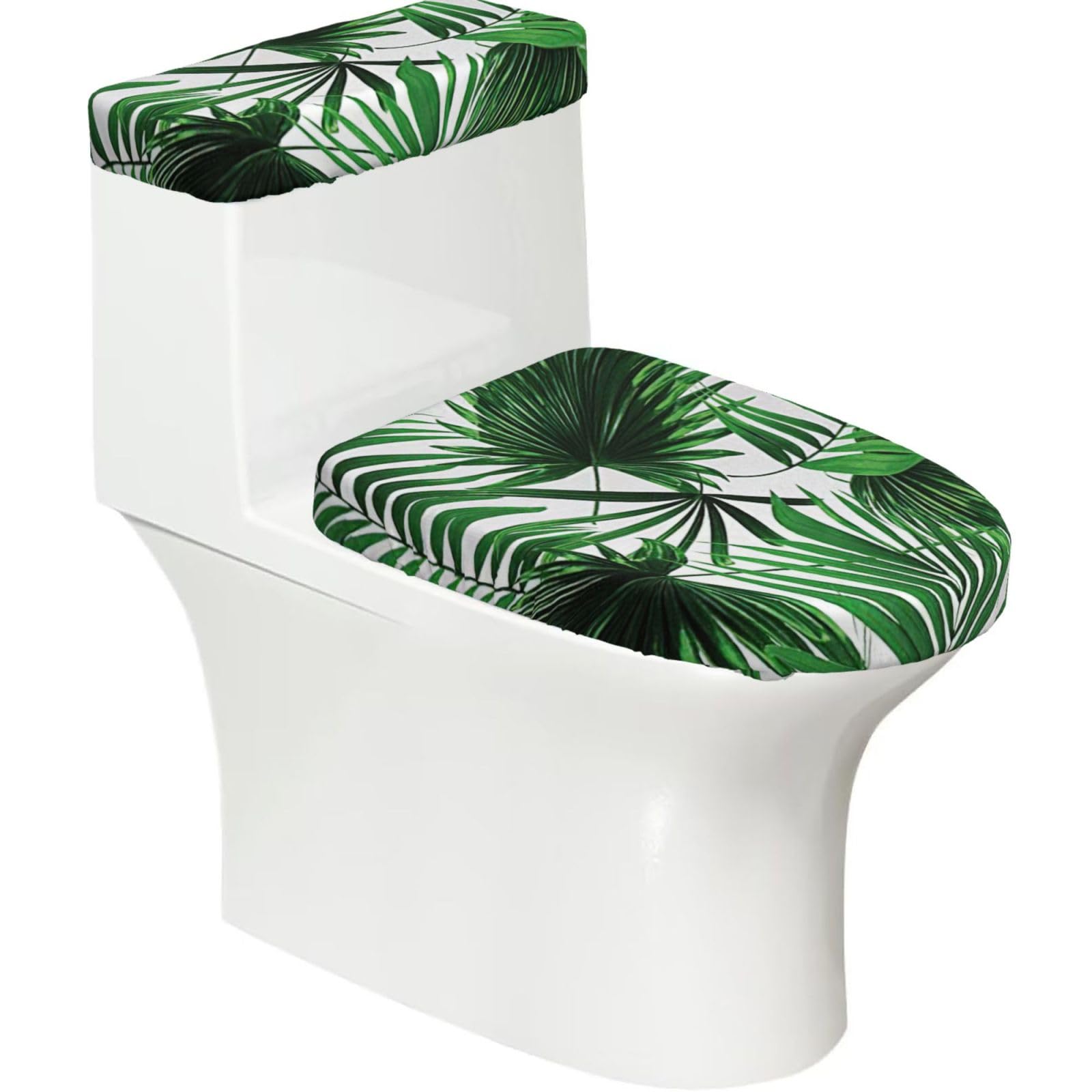 Palm Tree. Print Stretch Toilet Covers Set, Polyester Covers Replacement For Fits Most Size Lids Bathroom Decor