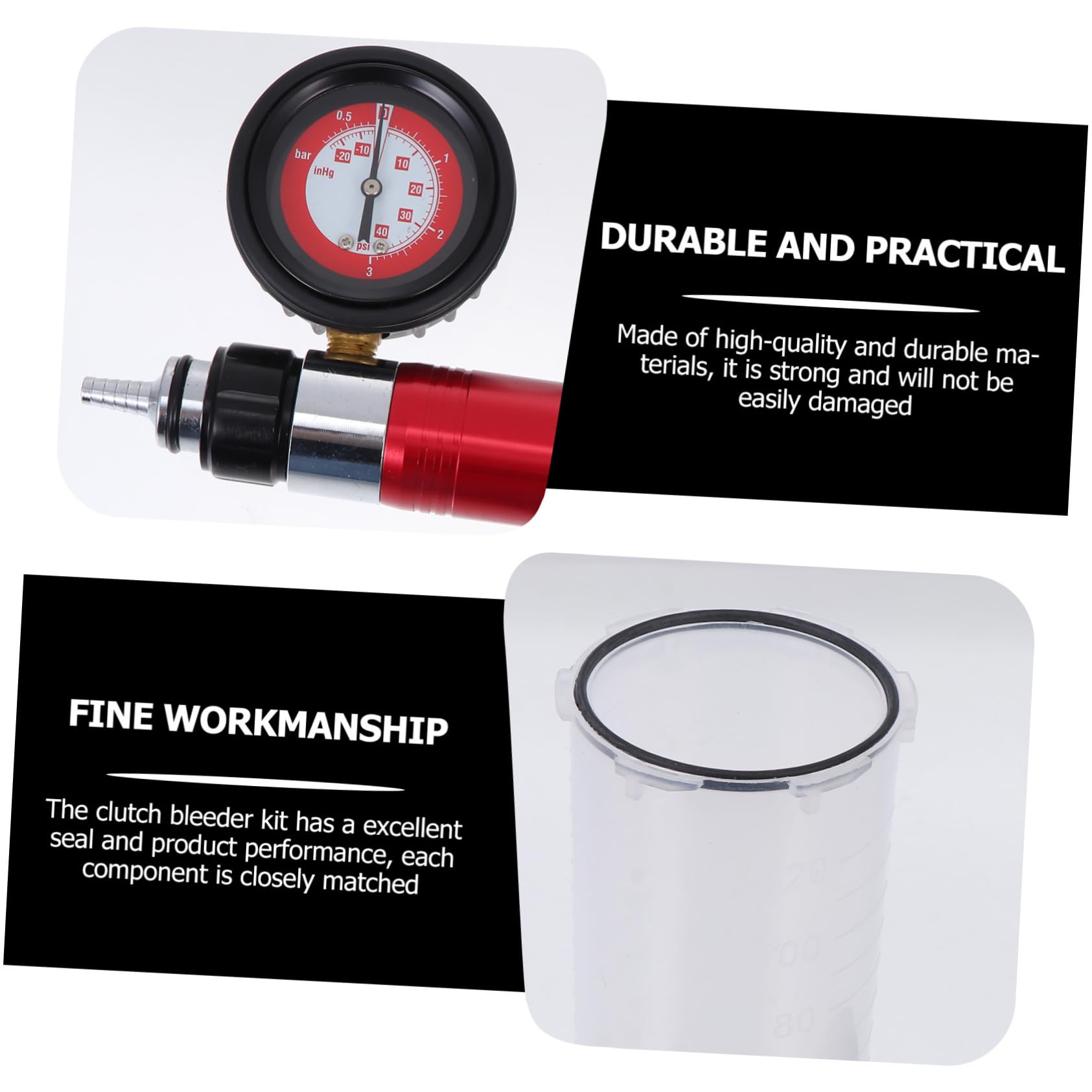 Bomba de Líquido de Frenos para Coche Kit de Purga de Líquido de Frenos Herramienta para Purgar de Bomba de Vacío de Embrague Kit Purga Vacio Purgado