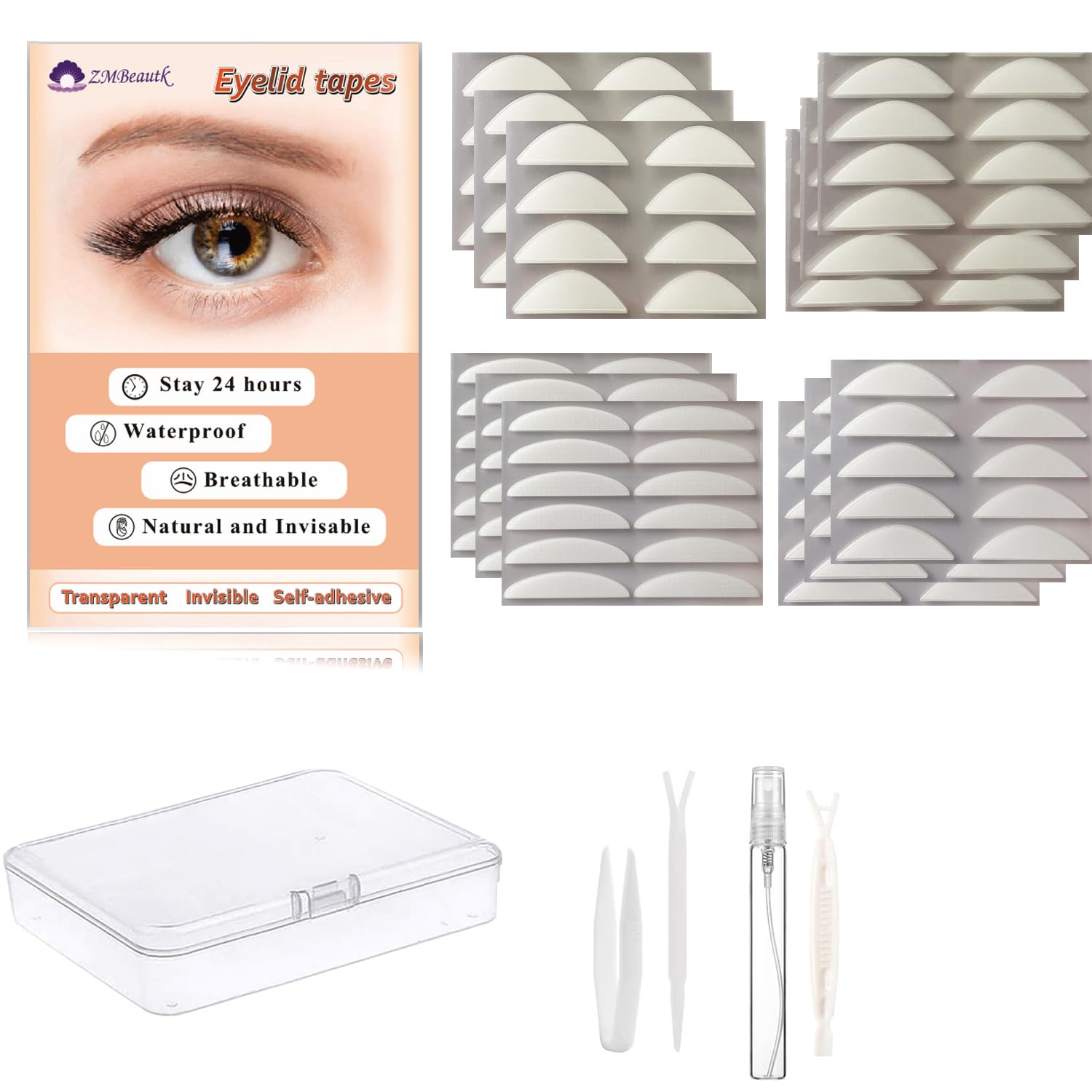 1100Pcs Premium Quality Complexion Natural Invisible Single Side Eyelid Tape Stickers Medical-use Fiber Eyelid Lift Strip, Instant Eye Lift Without Surgery, Perfect for Uneven Mono-Eyelids