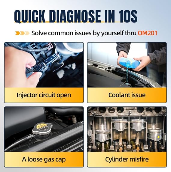 Check Engine Code Reader OBDII Diagnostic Tool with Wireless Printing | Graphic Live Data| EVAP Test | DTC Lookup, Yellow