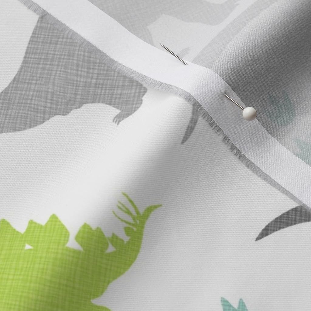 Spoonflower Fabric - Dinosaurs Dino Dinosaur Navy Nursery Mint Orange Grey Prints Printed on Organic Cotton Sateen Fabric by The Yard - Sewing Quilting Apparel Home Decor