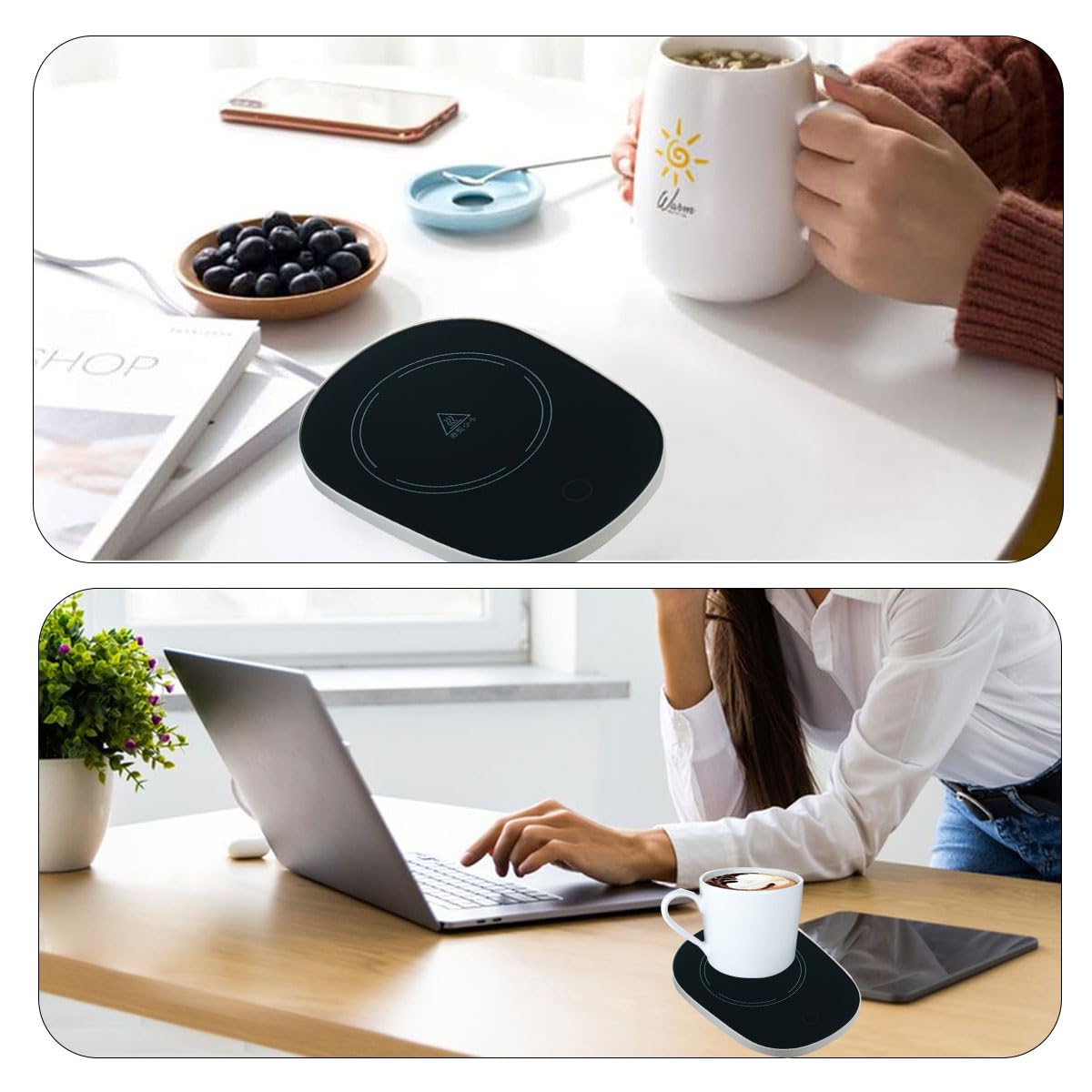 Scalda Tazza Usb,Scaldatazze Da Caffè,Usb Digitale 55 ℃ Scalda Bevande,Scalda Tazza Portatile,Scalda Tazze, Scalda Tazza Elettrico Intelligente Per Scrivania Da Ufficio,Tè caldo,succo,latte (Nero)