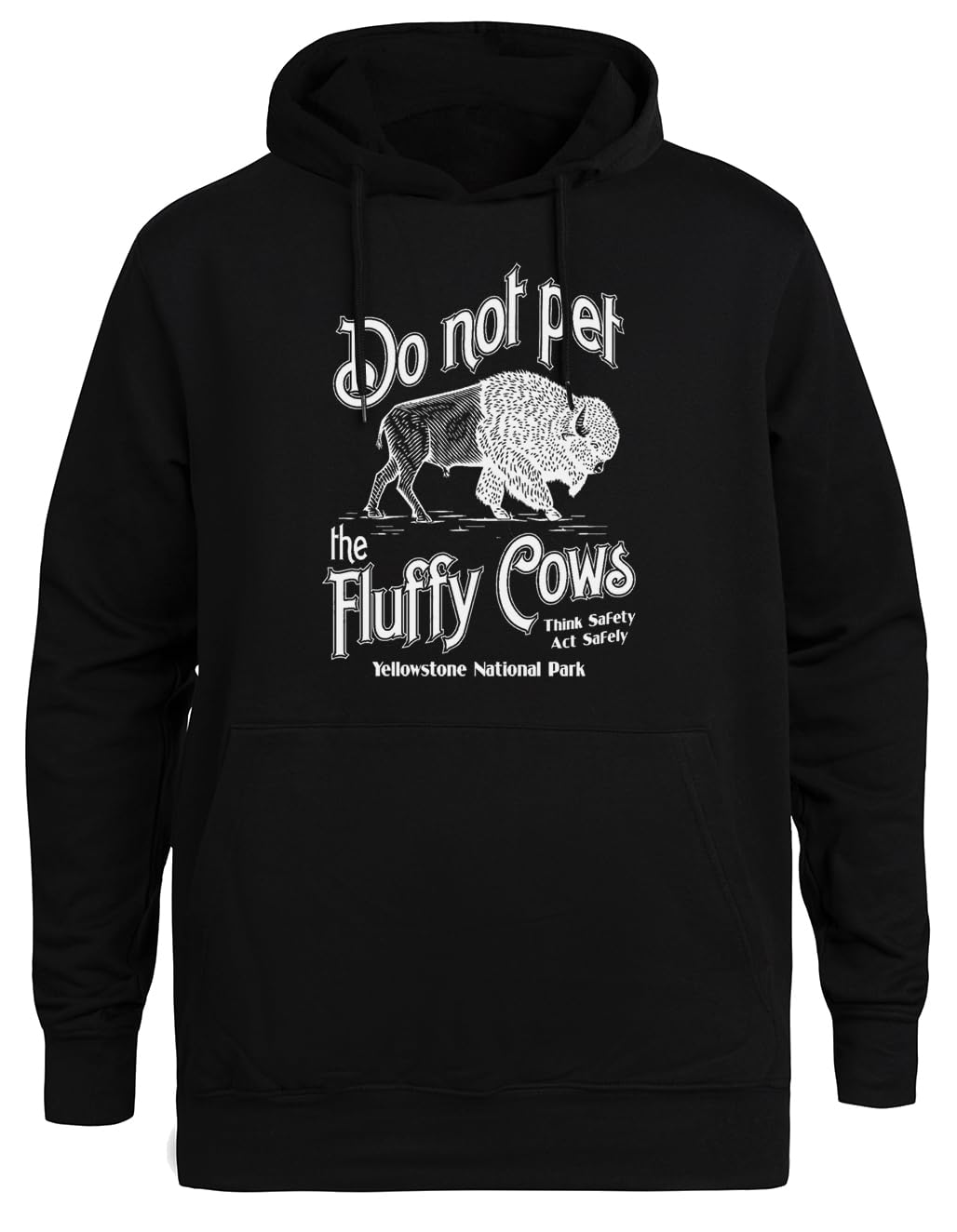 Nie Głaskaj Puszystych Krów Unisex Czarna Bluza Ekologiczna z Kapturem Unisex Black Hoodie Eco-Friendly Hooded Jacket