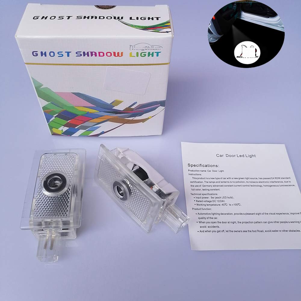 IDIYA New Car LED 3D Shadow Courtesy Welcome Door Lights Logo Emblem Lamps Replacement for Challenger Magnum R/T Avenger Charger (2 Pack)