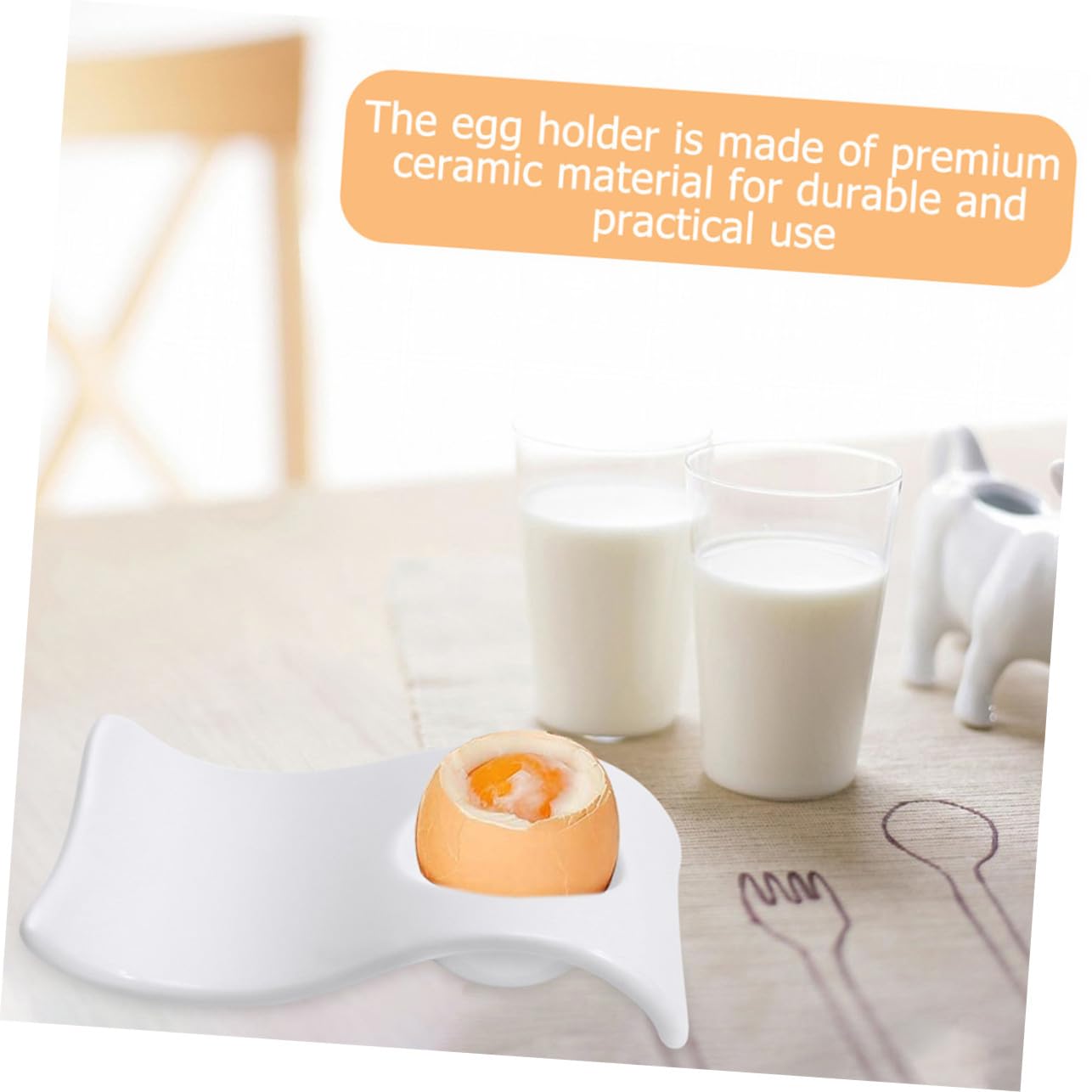 TOYANDONA Tenir Œufs Durs Modernes et Élégants en Céramique Blanche Plateau Pratique et Facile à Nettoyer 6 Coquetiers Cuisine et Repas