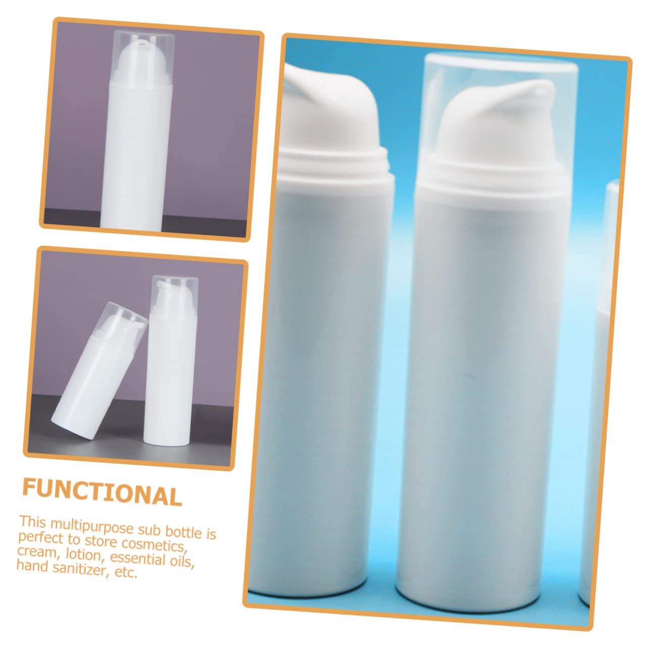 Healvian 3 Set Bottiglie Dispenser Per Lozione Vacchetta Contenitori Per Crema Bottiglie Viaggio Airless Design E Compatto Facile Usare E Portare Con 6 Pezzi*3