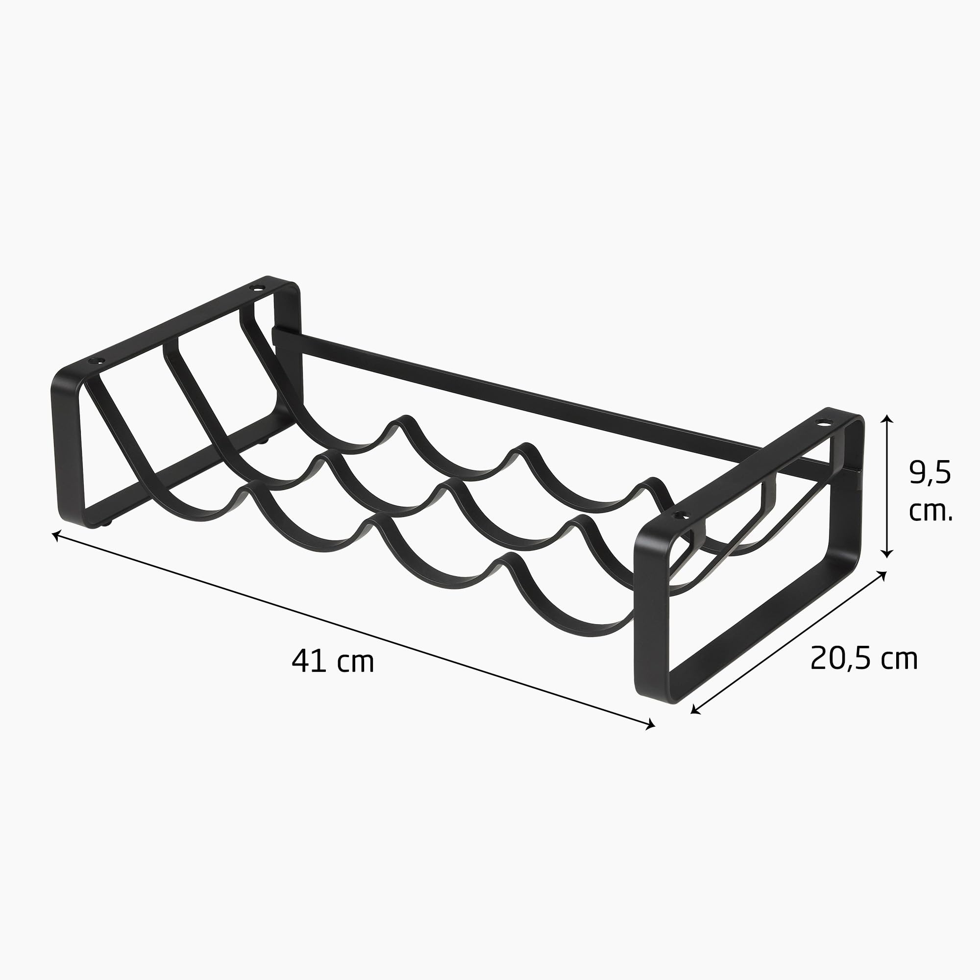 Image secondaire de Casier à Bouteilles Amig pour 4 Bouteilles - Étagère en Acier Noir