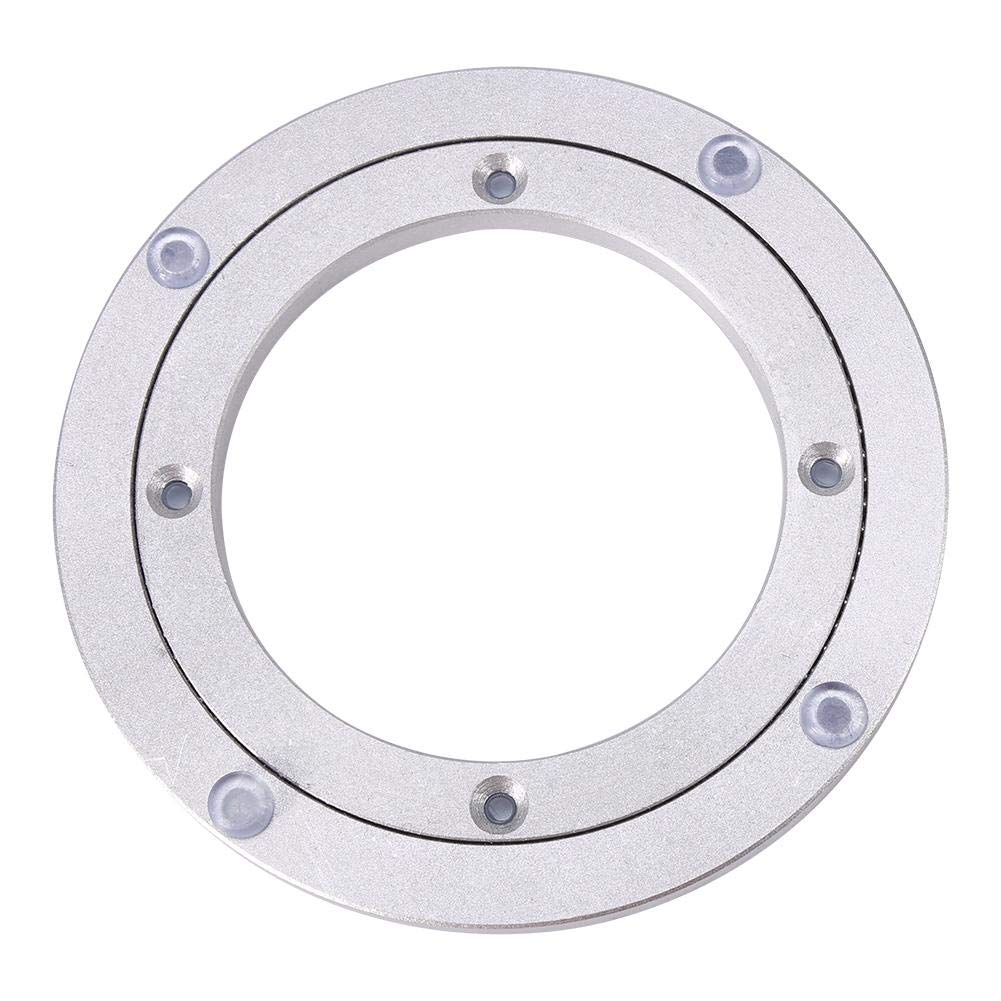 Lazy Susan Turntable,Heavy Duty Smooth Aluminium Alloy Round Rotating Bearing Plate Stand Base with Silicone Suction Cup Cushion for Dining Table TV Computer Monitor(6Inch)