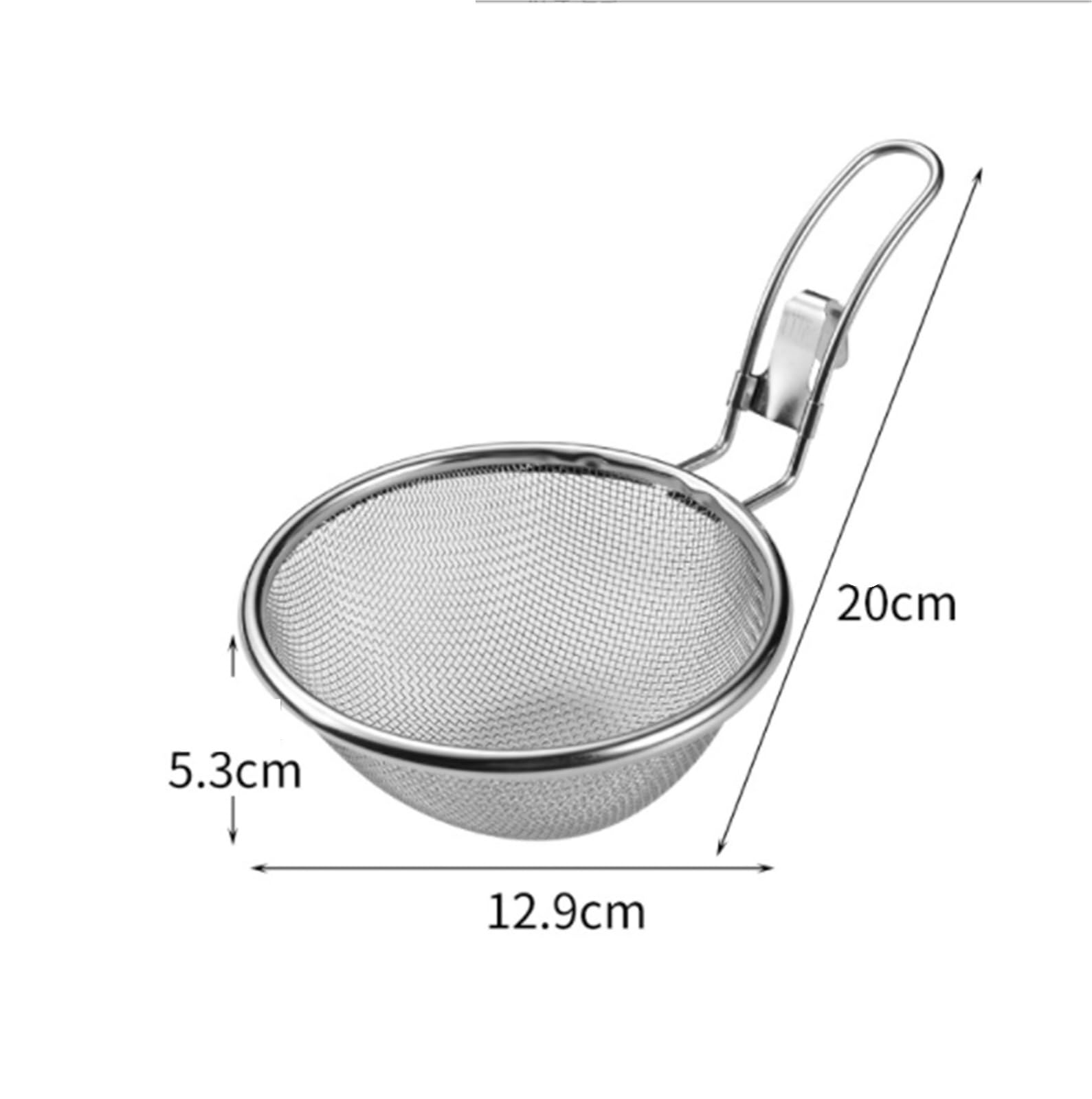 Schaumlöffel Küchensieb Feines Drahtgeflecht Aus Edelstahl, Lebensmittelsieb, Sieb, Heiße Bratpfanne, Filterkorb, Sieb Zum Kochen Frittieren(13cm)