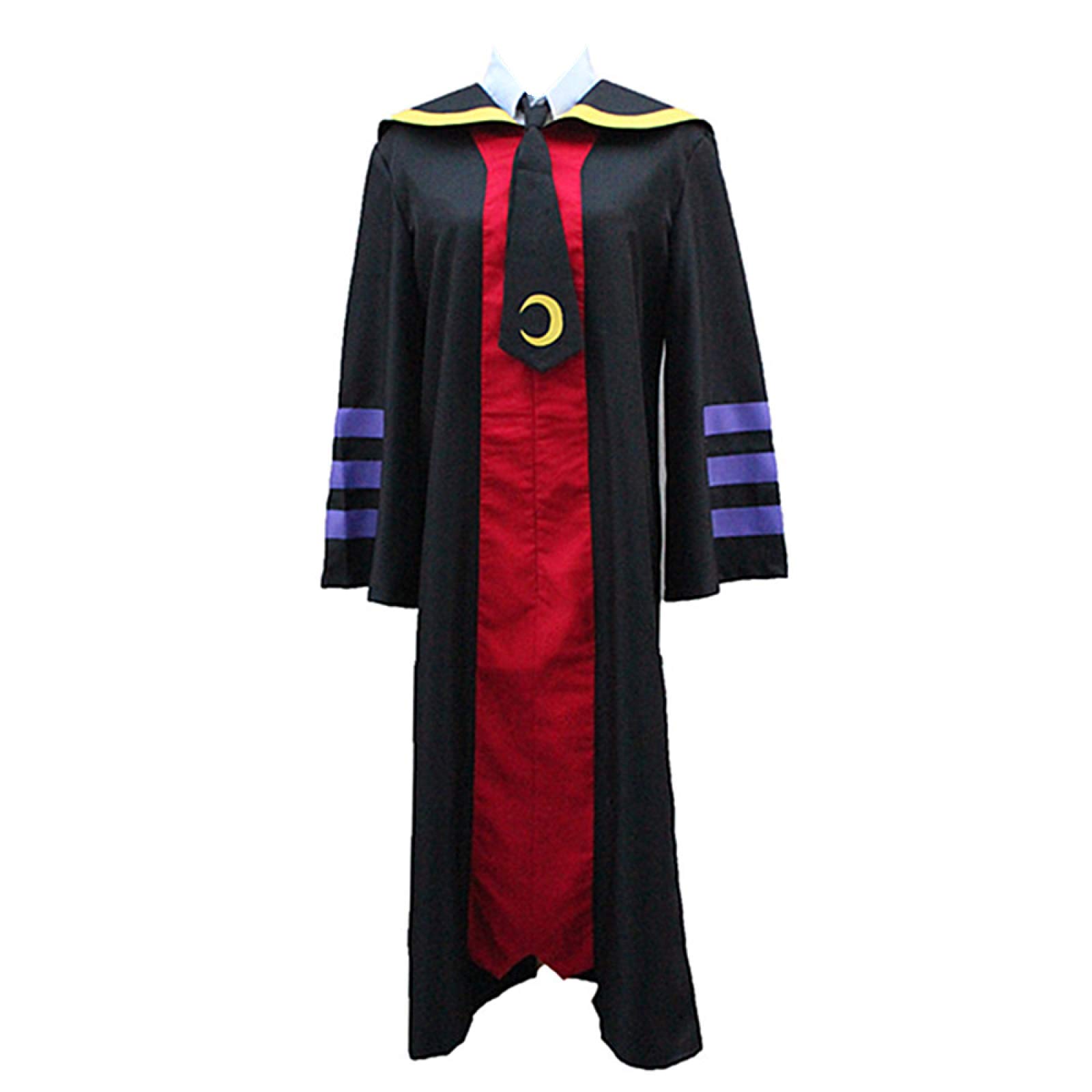 Charous Women's Black Anime Assassination Classroom Cosplay Costume,Unisex Cloak Shirt Used For Festival Theme Party Cosplay Korosensei