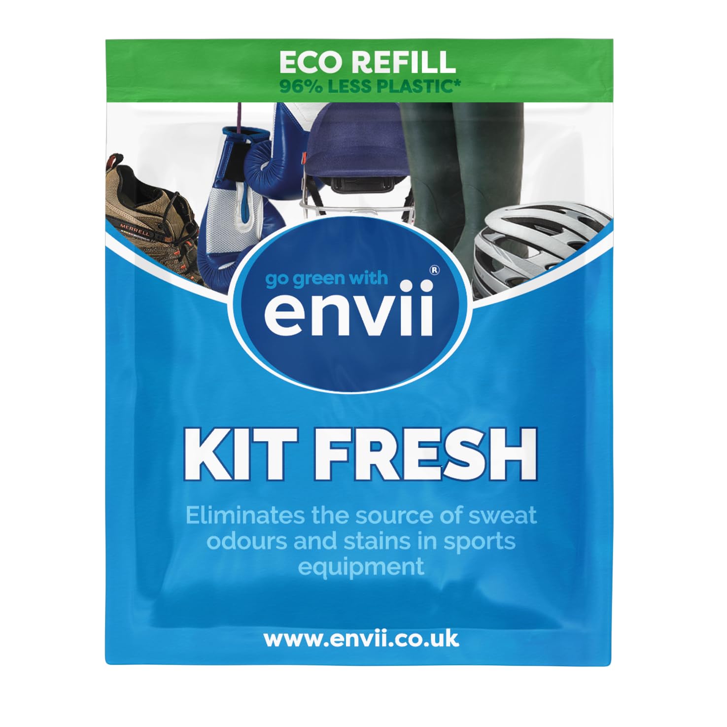 Envii Refill Pouch Kit Fresh - Probiotic Odour Removal Deodorizer For Sports Equipment - Shoe Deodoriser Spray Cleaner & Freshener (Refill)