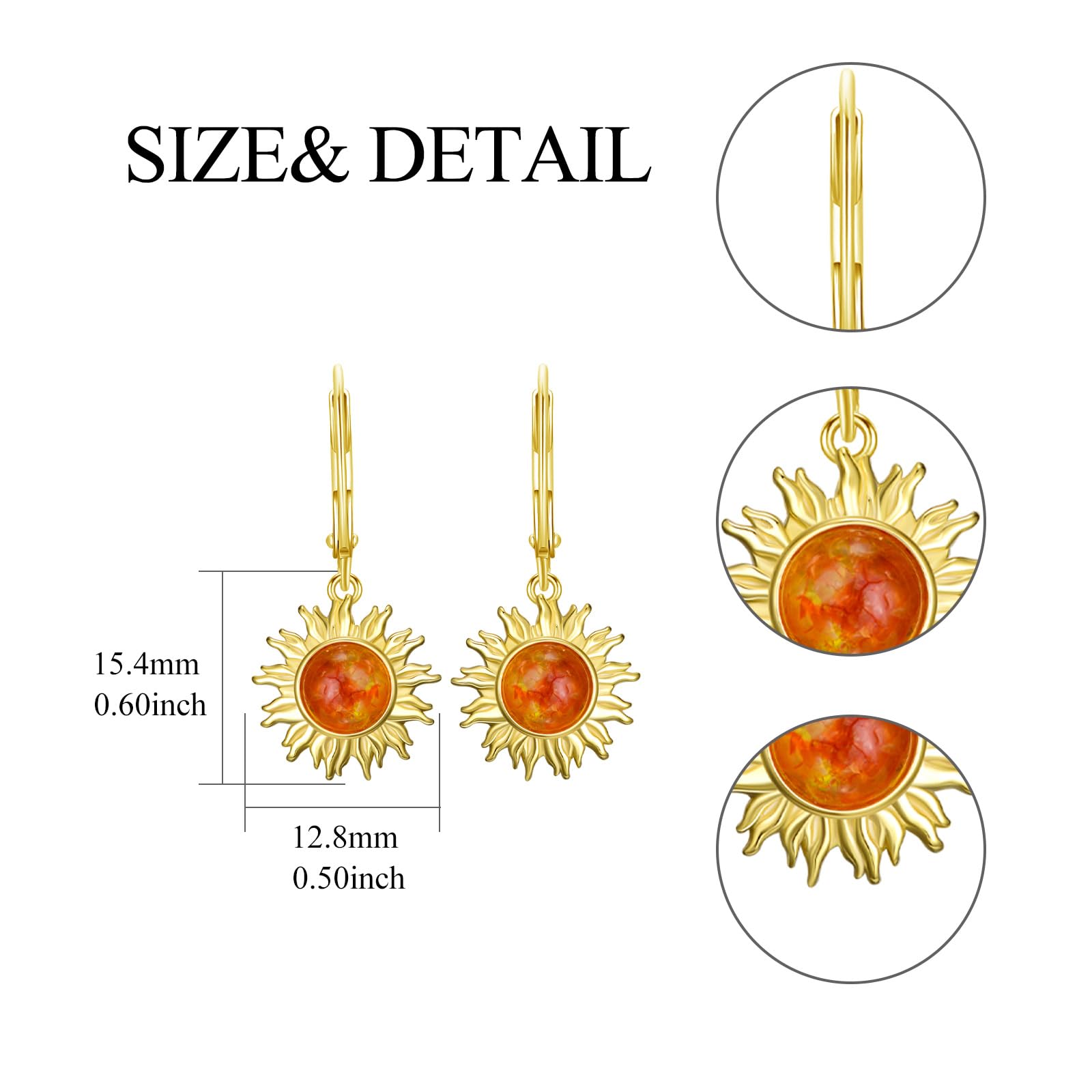 Orecchini da donna, in argento Sterling 925, idea regalo per donne, 0,51 Zoll, Argento sterling