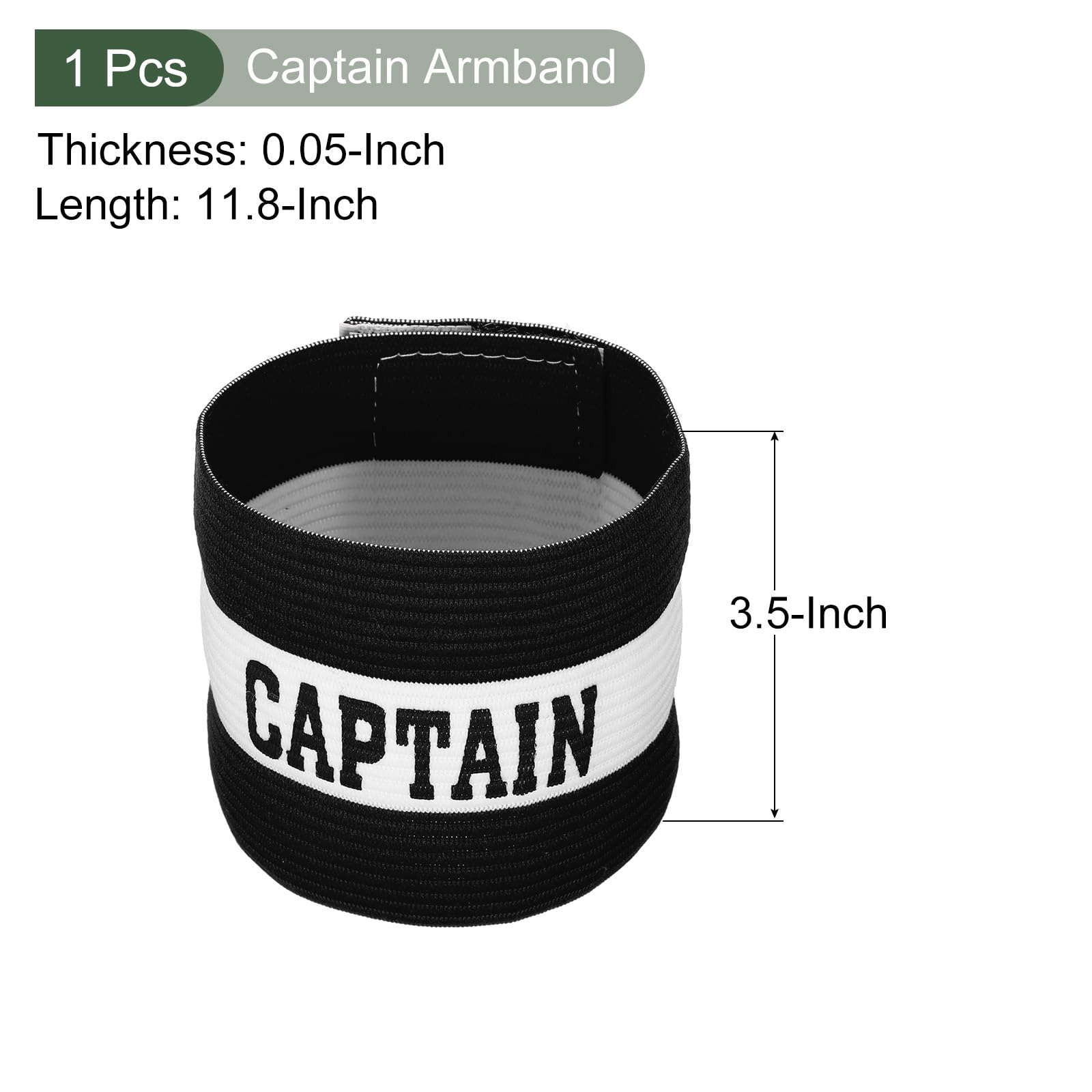 YOKIVE Captain Armband, Nylon Protective Arm Badge, Adjustable Flexibility, Great for Team Training Competitions (Black - Image 2