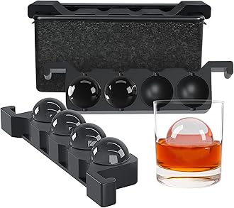 TINANA Ice Sphere Cube Maker, 2 Inch Crystal Clear prepare 8 Large Round Balls, for Cocktail, Whiskey & Bourbon Drinks, Gifts for Men